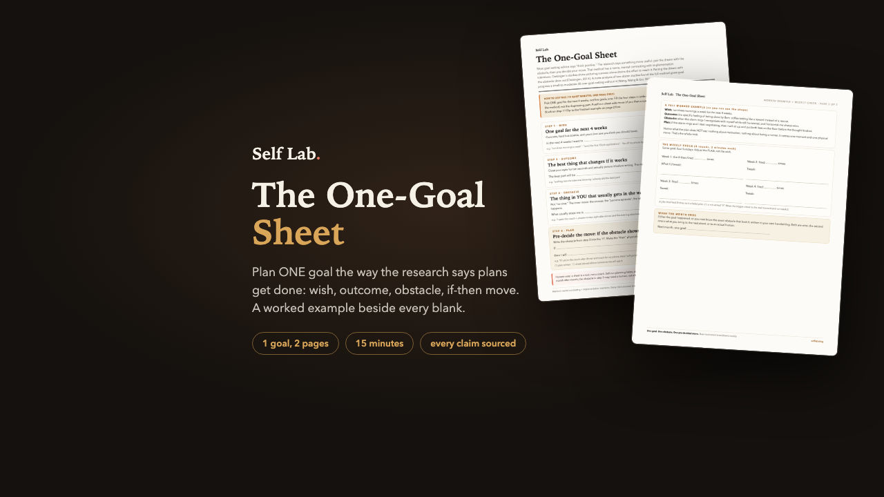 The One-Goal Sheet — sample pages